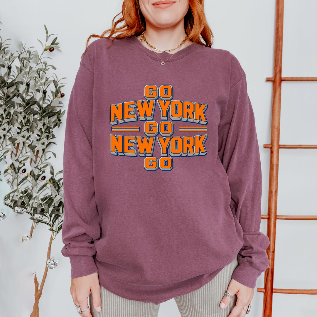 Go New York Go Basketball Vintage Soft Long-Sleeve T-shirt 