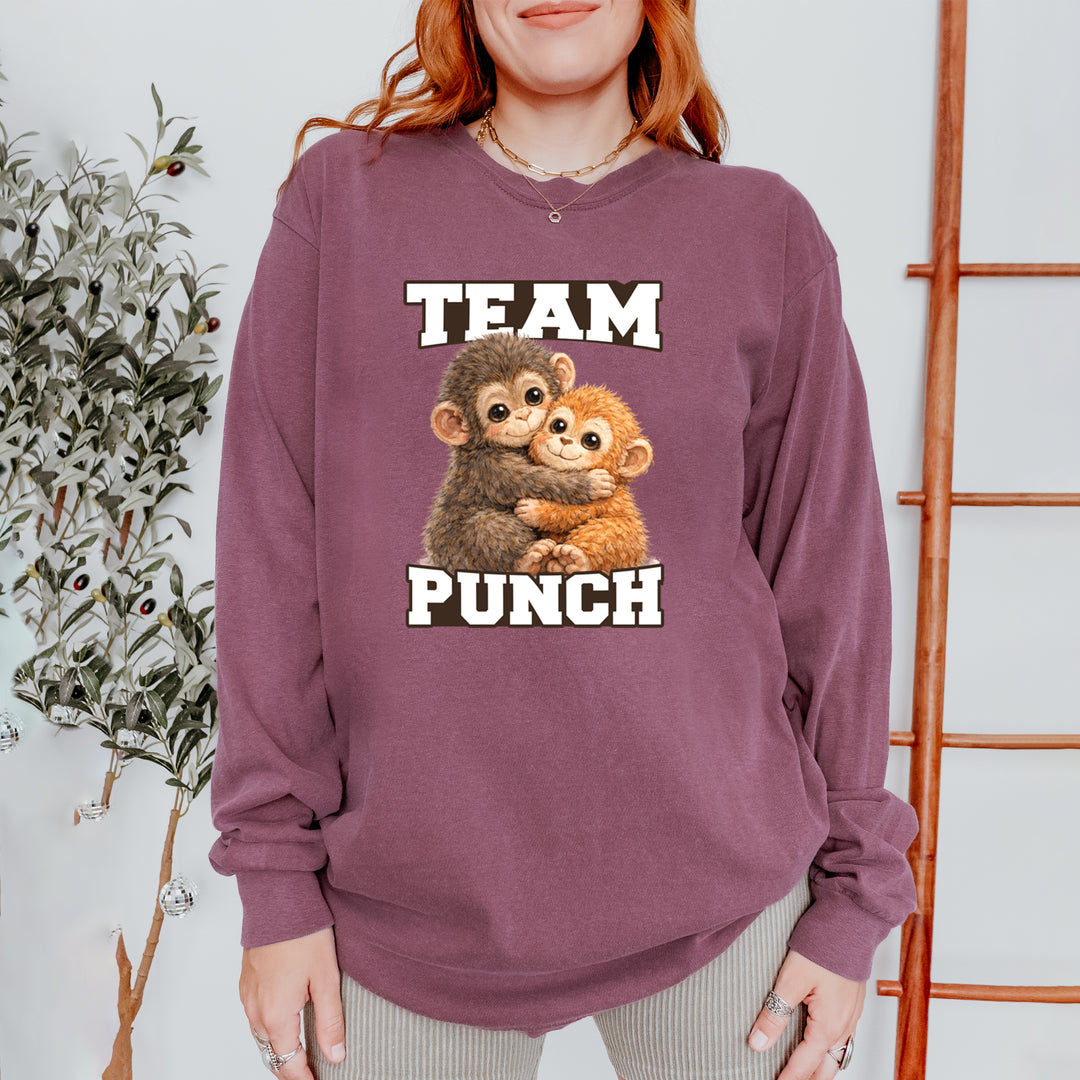 Team Punch Panchi-kun Monkey Vintage Soft Long-Sleeve T-shirt 