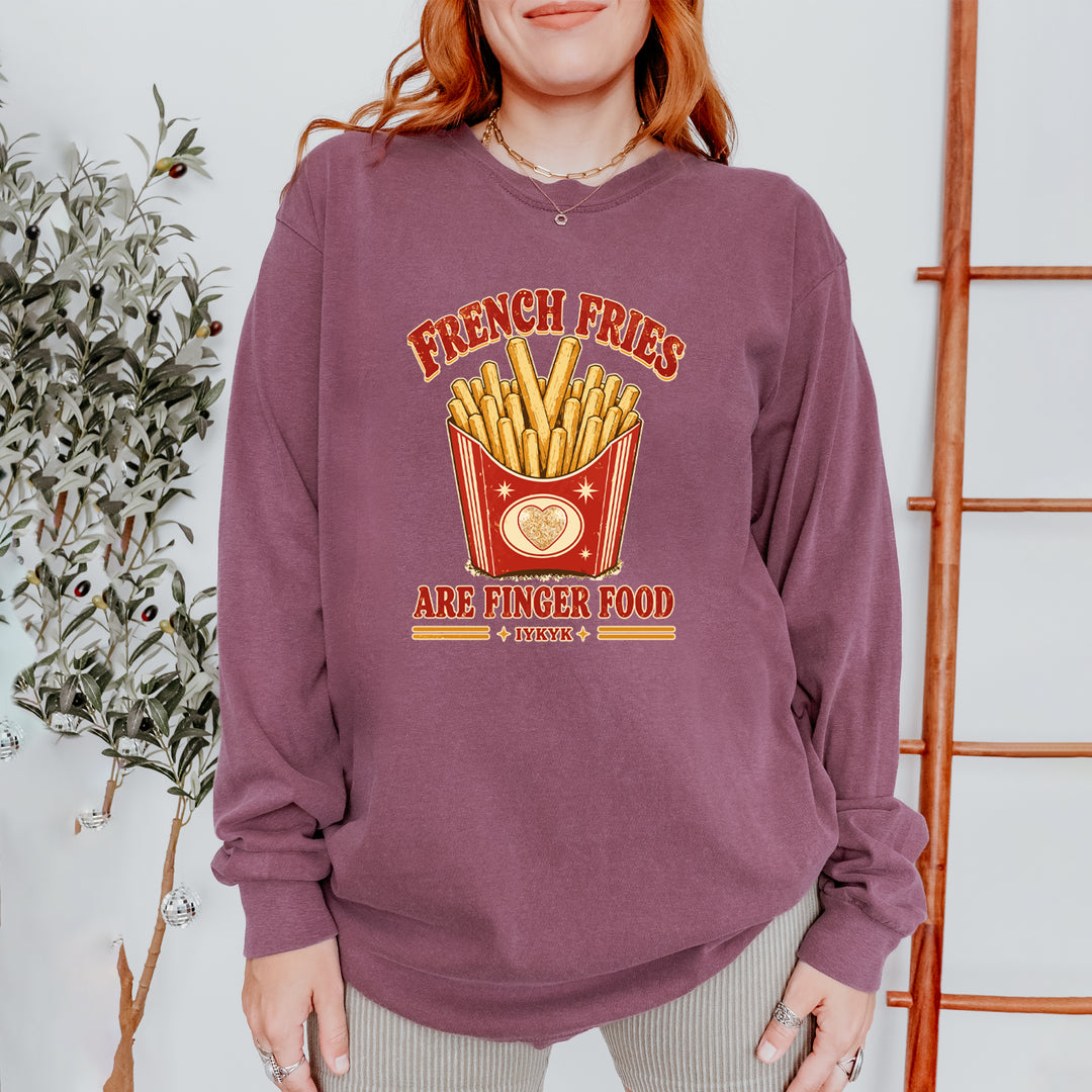 French Fries Are Finger Food IYKYK Vintage Soft Long-Sleeve T-shirt 