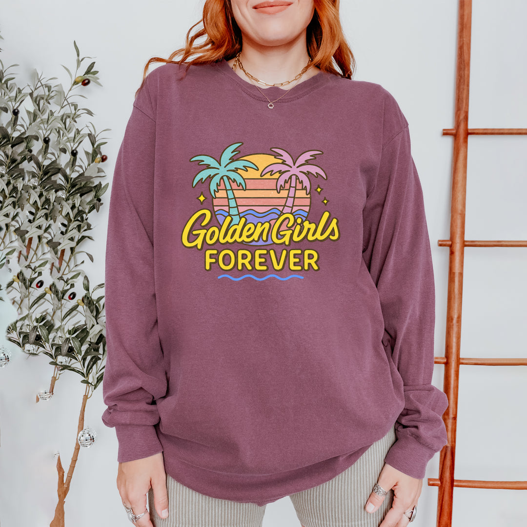 Golden Girls Forever Retro Sunset Vintage Soft Long-Sleeve T-shirt 