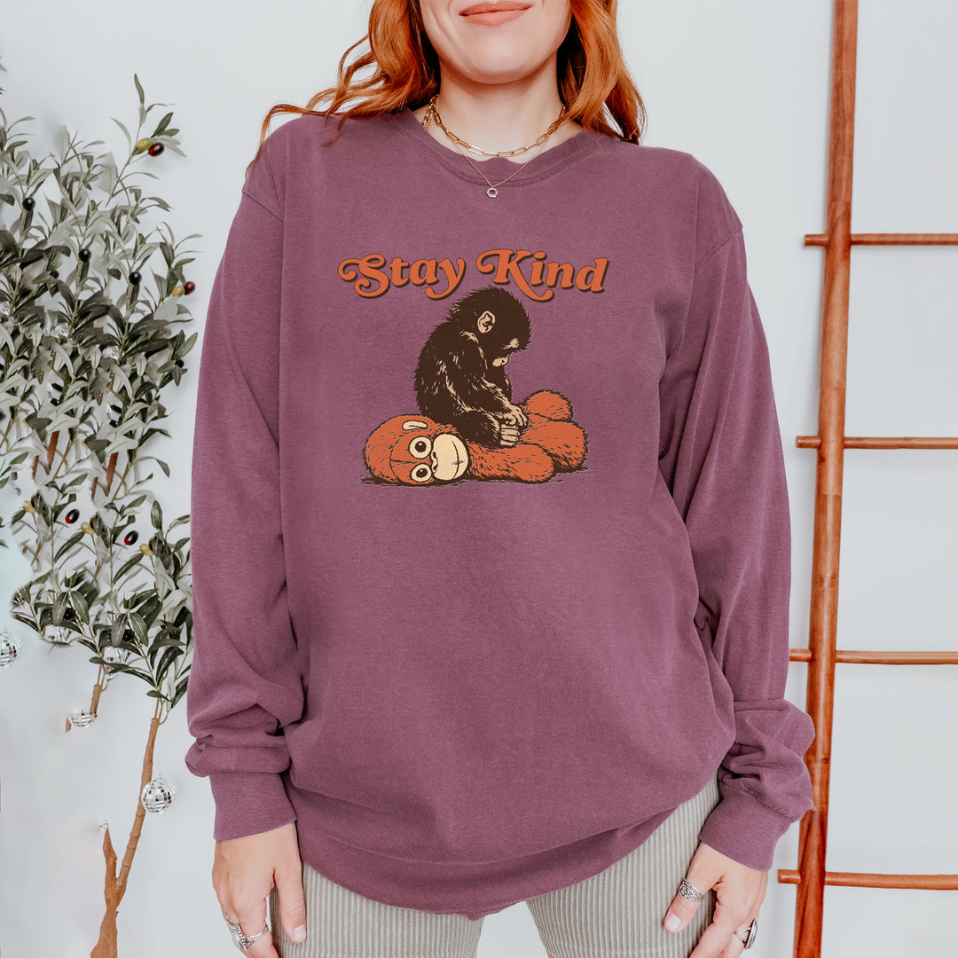 Punch Stay Kind Macaque Vintage Soft Long-Sleeve T-shirt 
