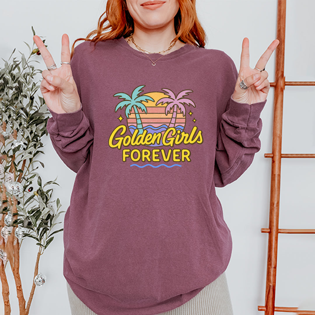 Golden Girls Forever Retro Sunset Vintage Soft Long-Sleeve T-shirt 