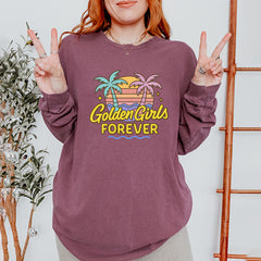 Golden Girls Forever Retro Sunset Vintage Soft Long-Sleeve T-shirt 