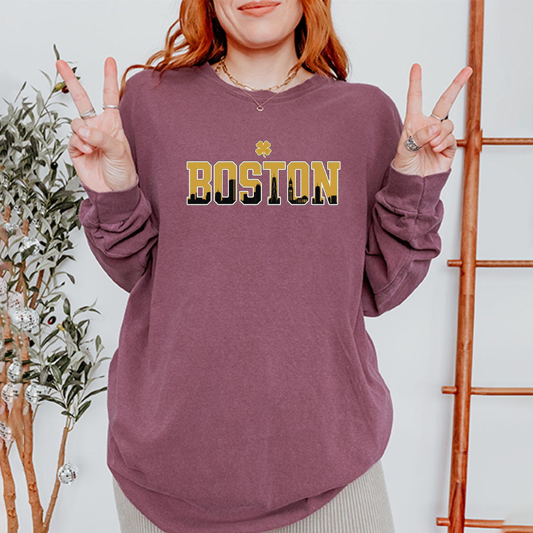 Boston City Pride Irish Vintage Soft Long-Sleeve T-shirt 