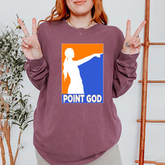 Point God Cunningham Basketball Pointing Meme  Vintage Soft Long-Sleeve T-shirt 