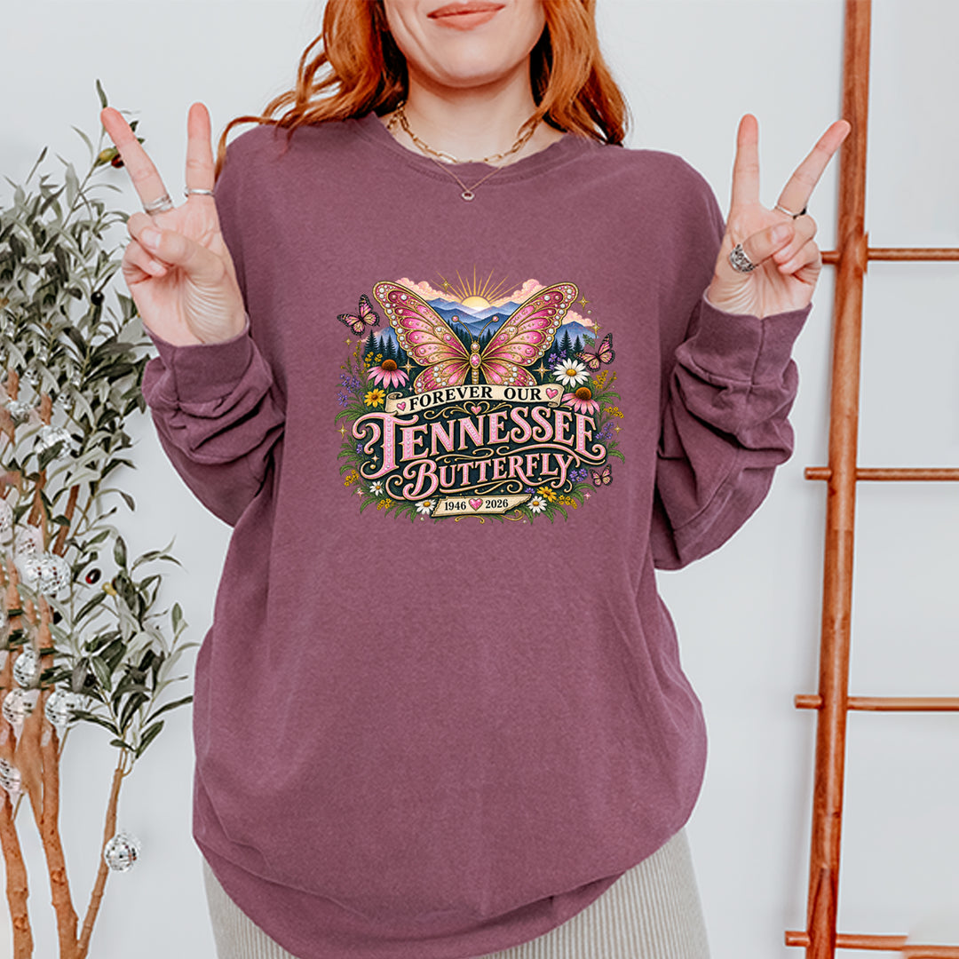 Forever Our Tennessee Butterfly Dolly Vintage Soft Long-Sleeve T-shirt 