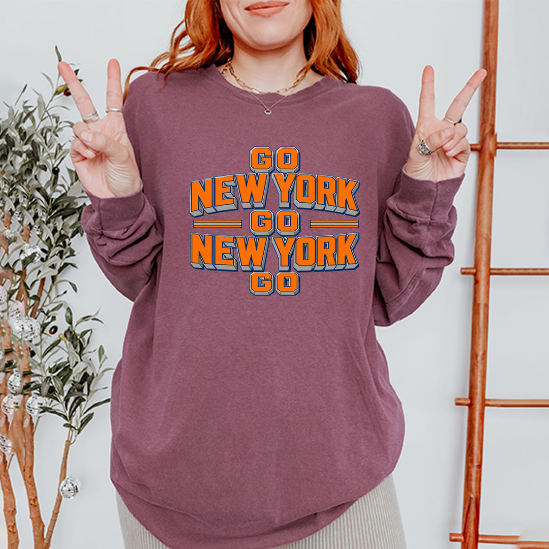 Go New York Go Basketball Vintage Soft Long-Sleeve T-shirt 