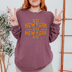 Go New York Go Basketball Vintage Soft Long-Sleeve T-shirt 