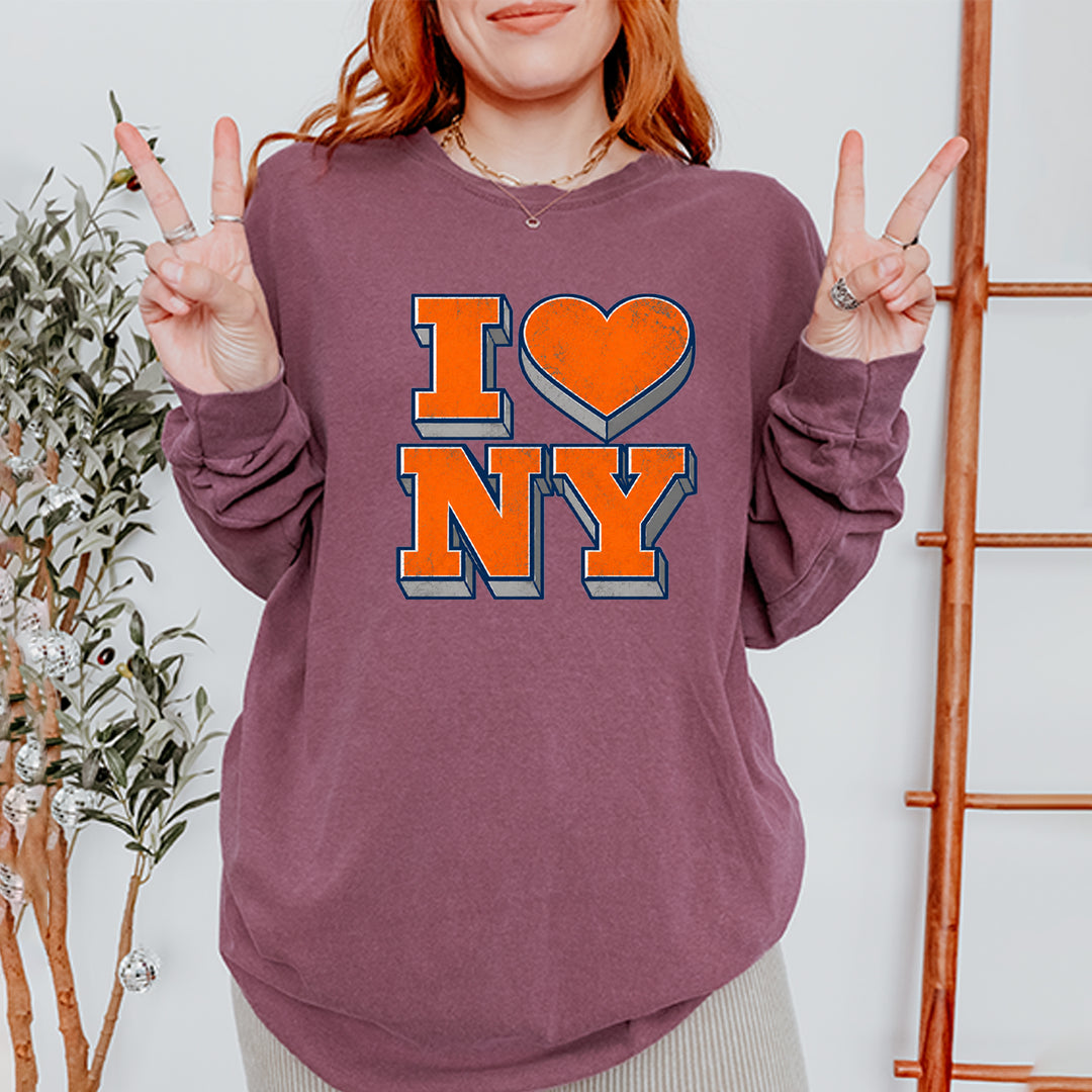 New York City Pride Heart Vintage Soft Long-Sleeve T-shirt 