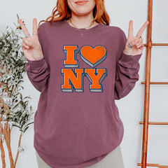 New York City Pride Heart Vintage Soft Long-Sleeve T-shirt 