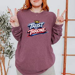 Trust The Throne Crown Philly Hoops Vintage Soft Long-Sleeve T-shirt 