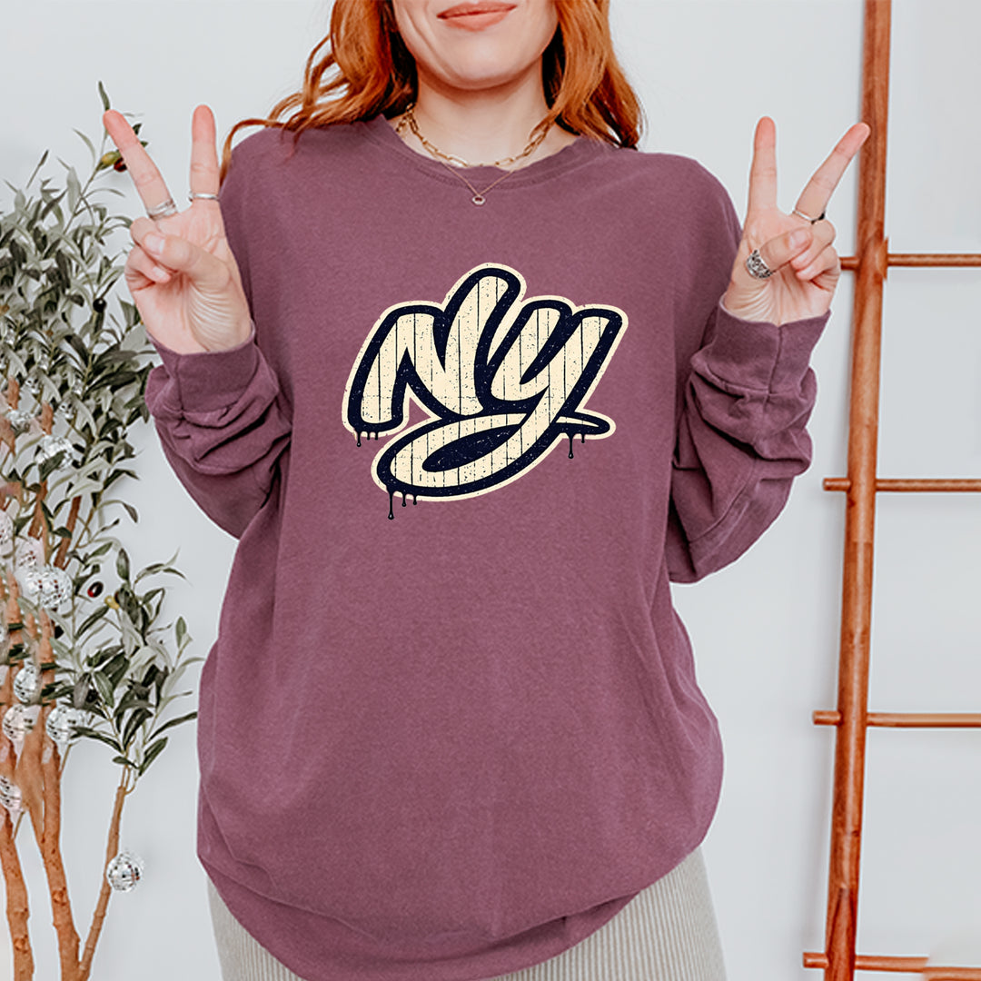 NYC New York City Grunge Street Vintage Soft Long-Sleeve T-shirt 