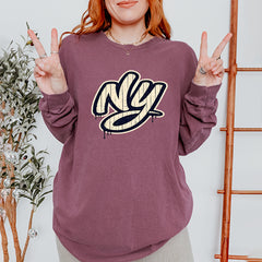 NYC New York City Grunge Street Vintage Soft Long-Sleeve T-shirt 