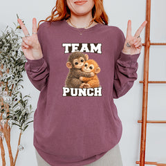 Team Punch Panchi-kun Monkey Vintage Soft Long-Sleeve T-shirt 