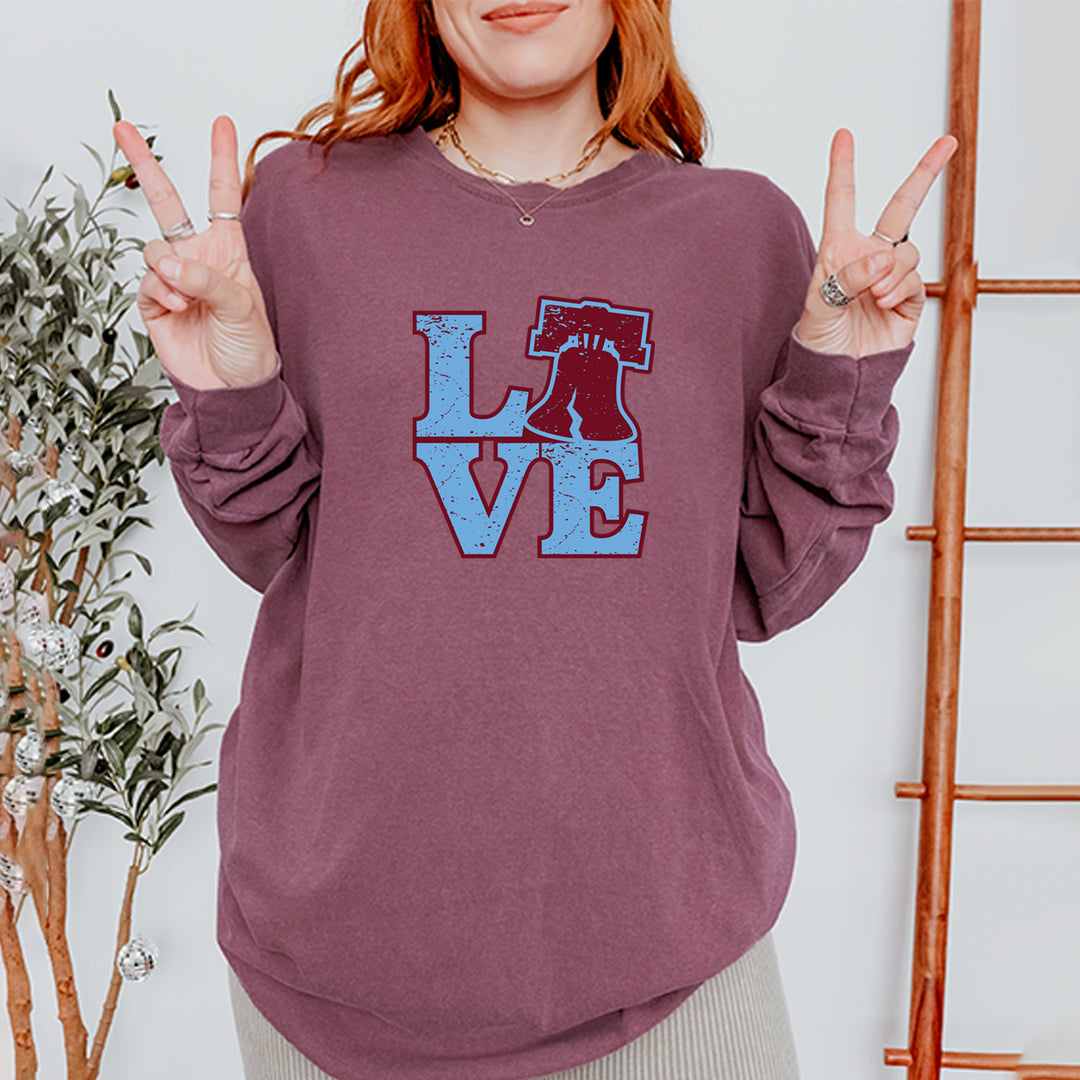 Love Philly Liberty Bell Vintage Soft Long-Sleeve T-shirt 