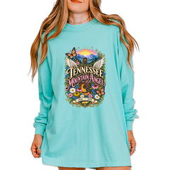 Tennessee Mountain Angel Wings Dolly Vintage Soft Long-Sleeve T-shirt Chalky Mint