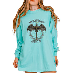 Fourth Wing Dragon Rider Vintage Basgiath War College Vintage Soft Long-Sleeve T-shirt Chalky Mint