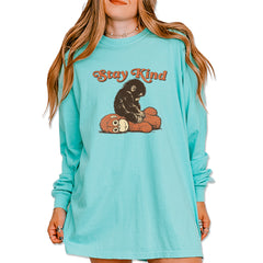 Punch Stay Kind Macaque Vintage Soft Long-Sleeve T-shirt Chalky Mint
