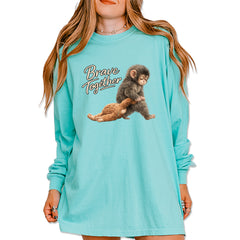 Punch Brave Together Stuffed Animal Vintage Soft Long-Sleeve T-shirt Chalky Mint
