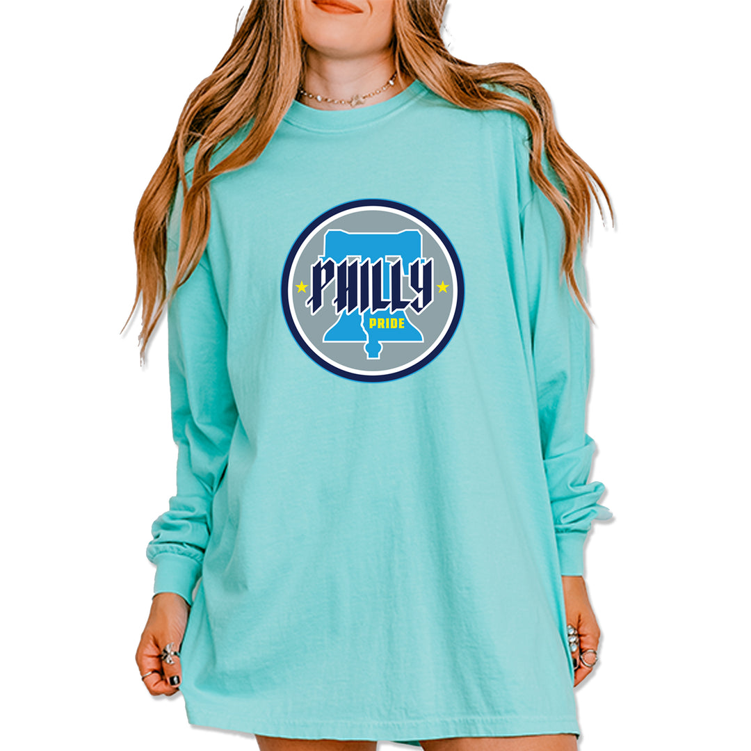 Philly Pride Liberty Bell Vintage Soft Long-Sleeve T-shirt Chalky Mint