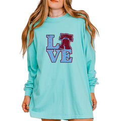 Love Philly Liberty Bell Vintage Soft Long-Sleeve T-shirt Chalky Mint