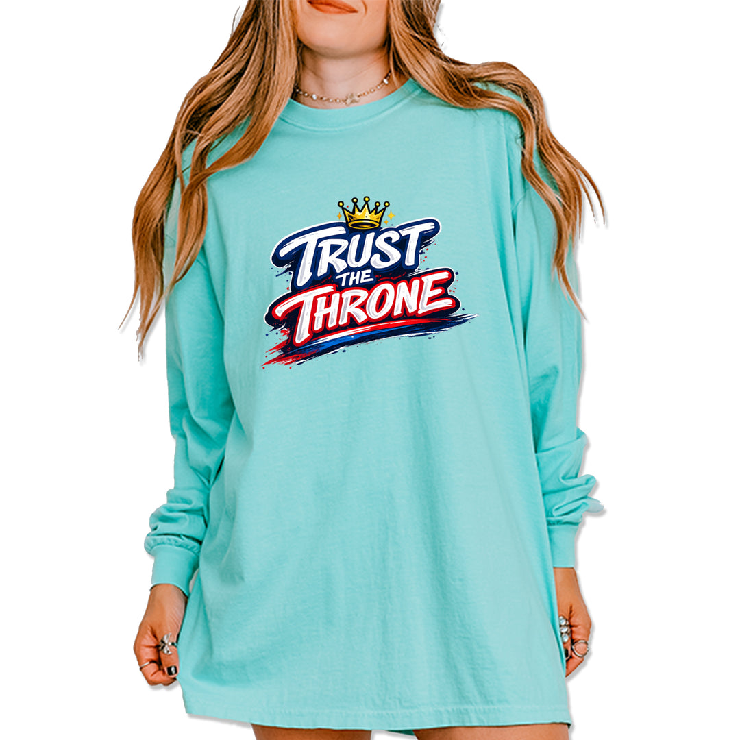 Trust The Throne Crown Philly Hoops Vintage Soft Long-Sleeve T-shirt Chalky Mint