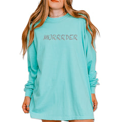 Murrrder Glitter Traitor Vintage Soft Long-Sleeve T-shirt Chalky Mint