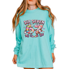 67 Candy Swirl Meme Vintage Soft Long-Sleeve T-shirt Chalky Mint