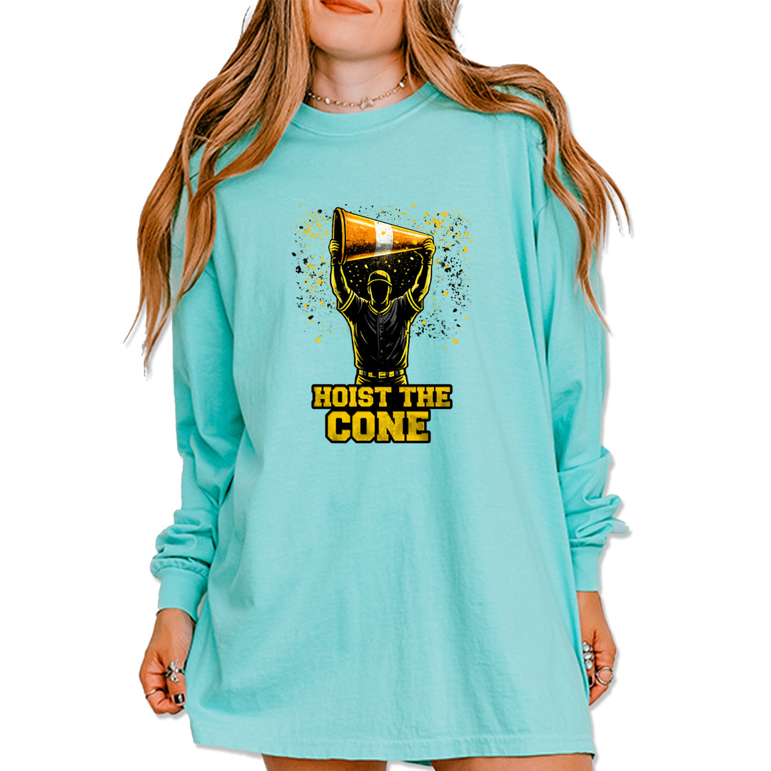 Hoist The Cone Pittsburgh Pride Vintage Soft Long-Sleeve T-shirt Chalky Mint