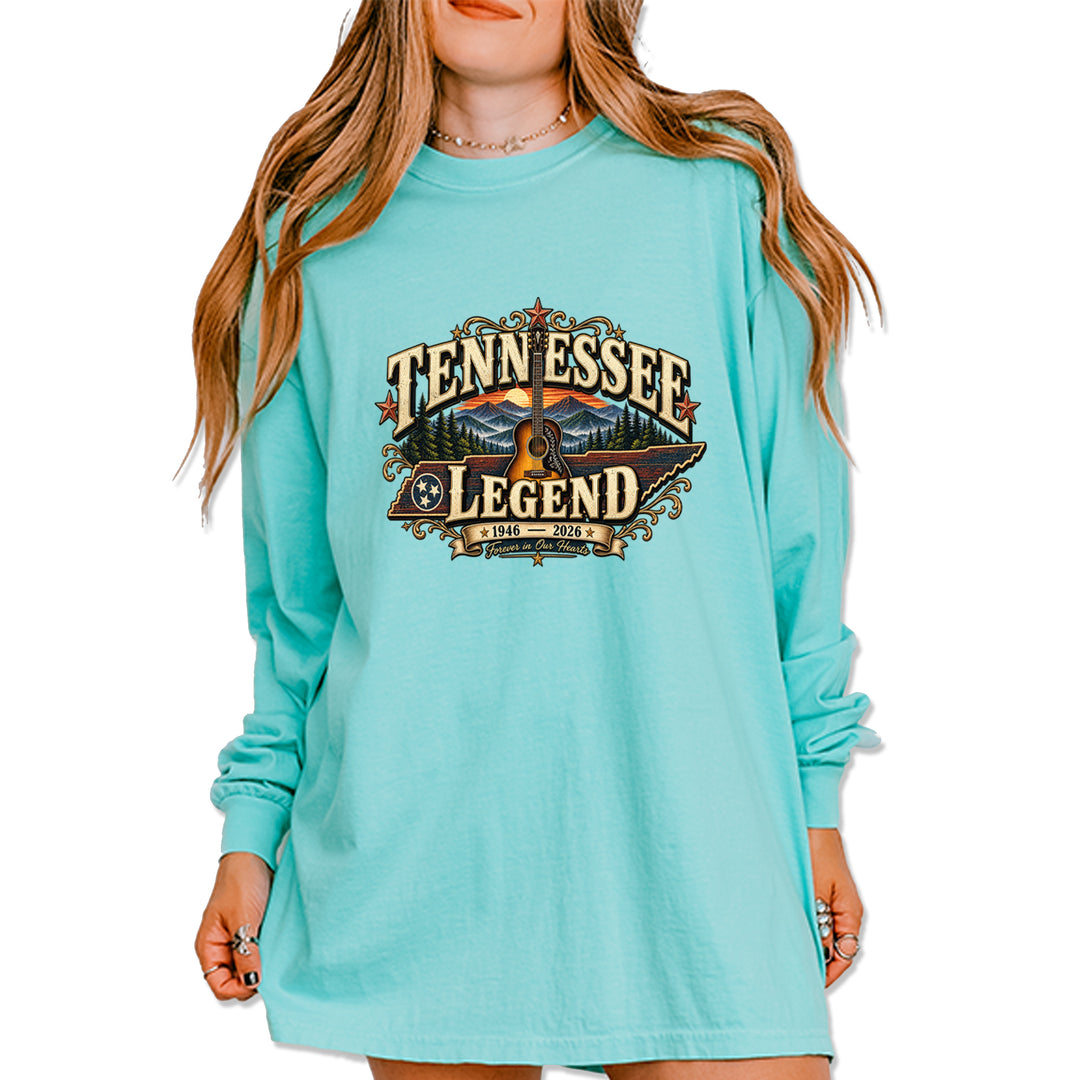 Tennessee Legend Country Music Dolly Vintage Soft Long-Sleeve T-shirt Chalky Mint