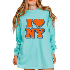 New York City Pride Heart Vintage Soft Long-Sleeve T-shirt Chalky Mint
