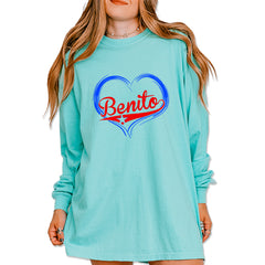 Benito Heart Puerto Rico Vintage Soft Long-Sleeve T-shirt Chalky Mint