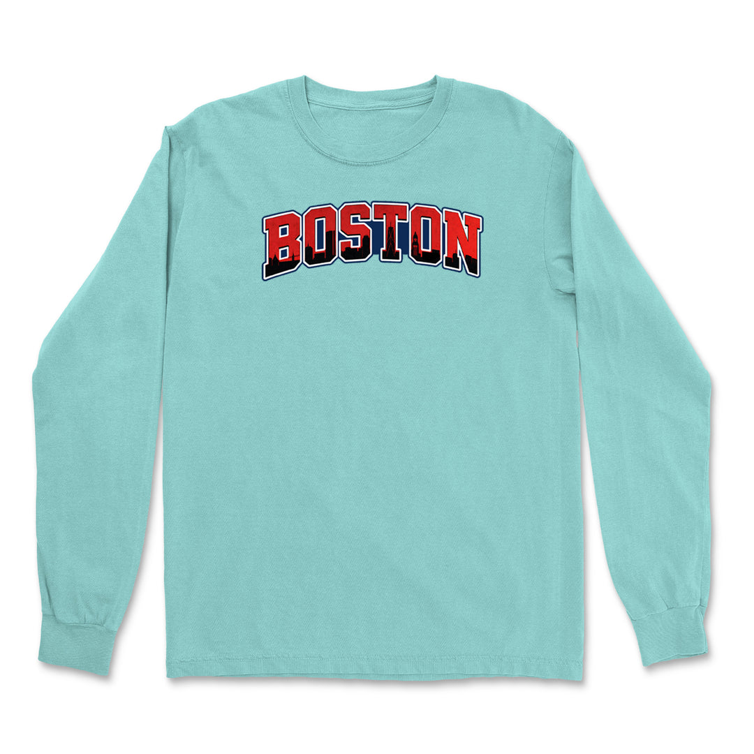 Boston City Pride Skyline Vintage Soft Long-Sleeve T-shirt 