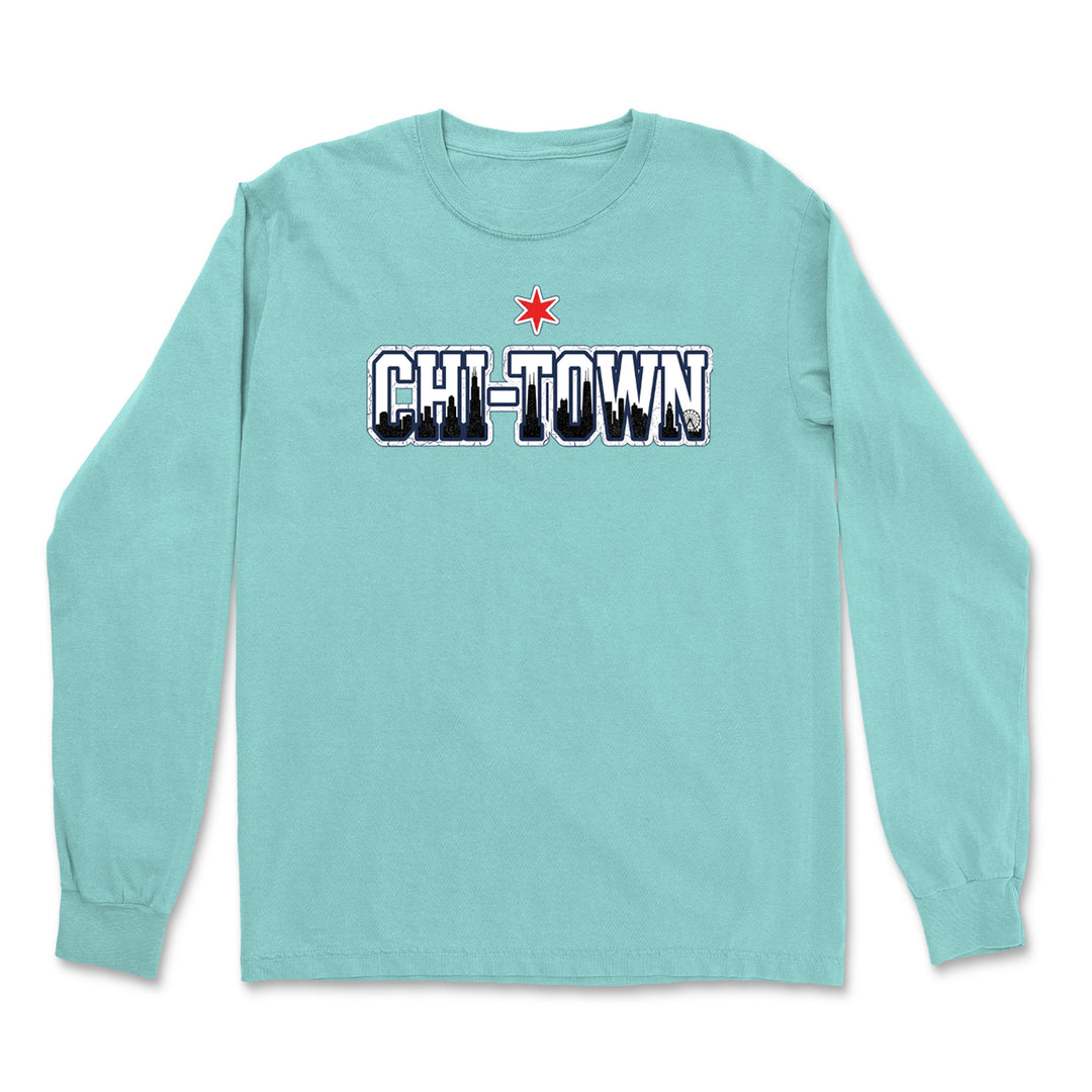 Chicago Chi-Town City Pride Vintage Soft Long-Sleeve T-shirt 