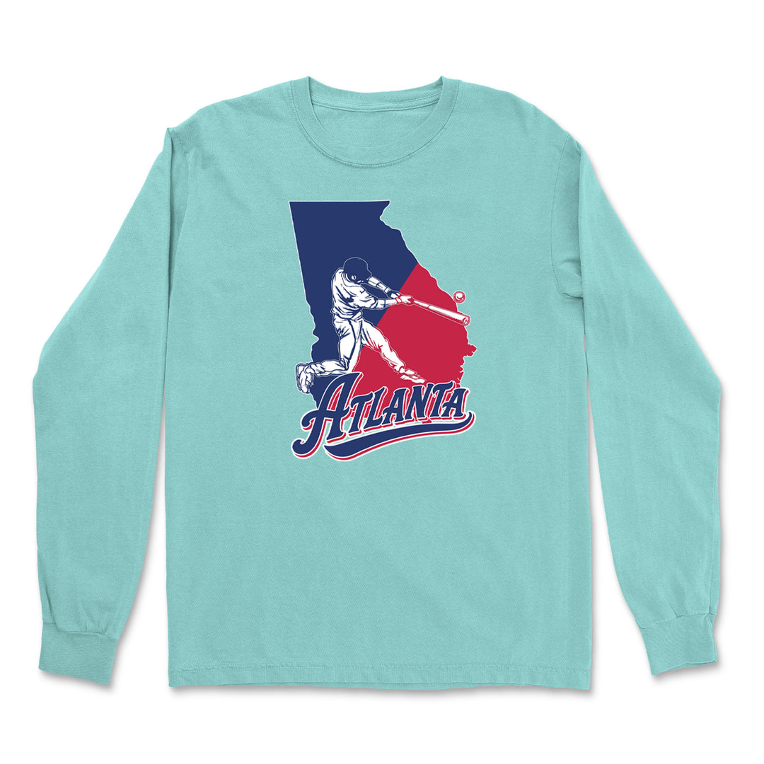 Atlanta Georgia Batter Up Vintage Soft Long-Sleeve T-shirt 