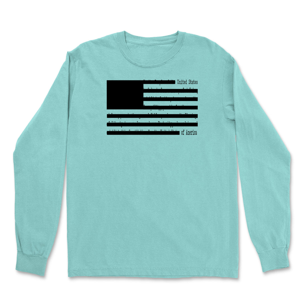 Redacted American Flag Vintage Soft Long-Sleeve T-shirt 
