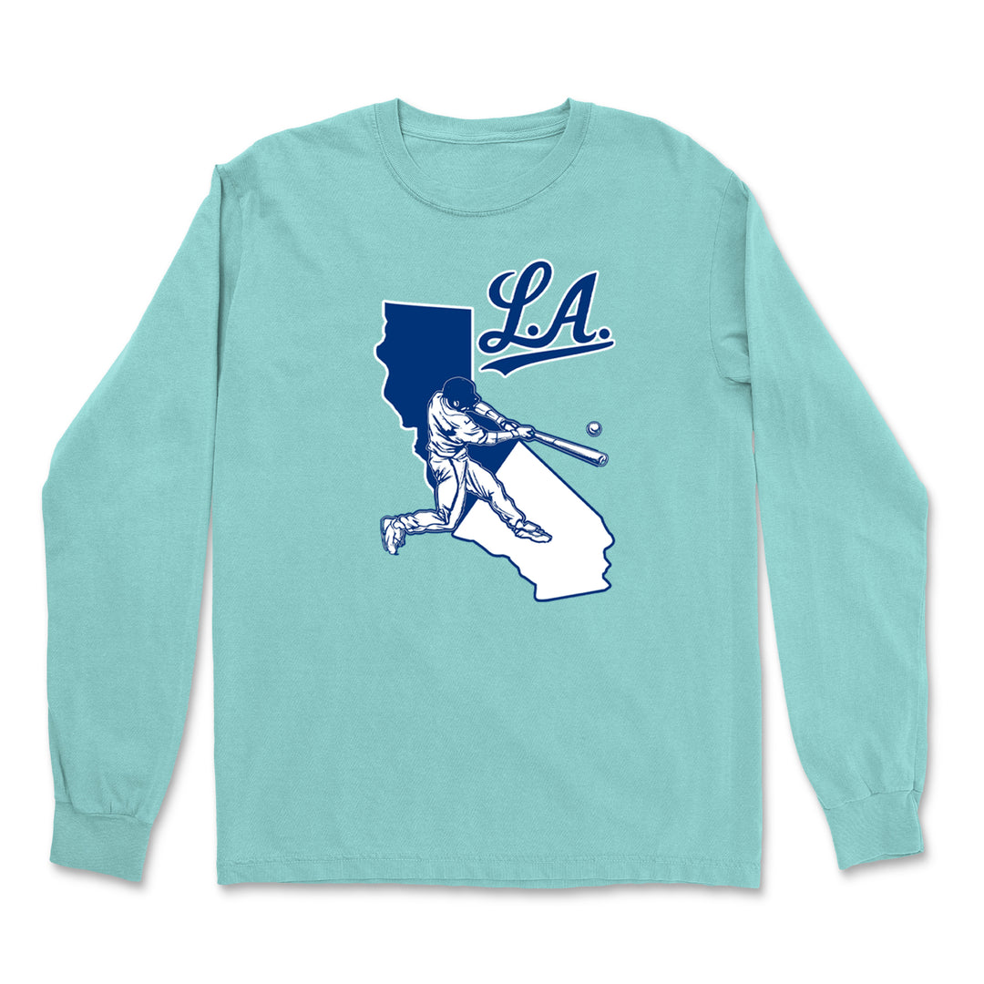 Los Angeles Baseball Batter Up Vintage Soft Long-Sleeve T-shirt 