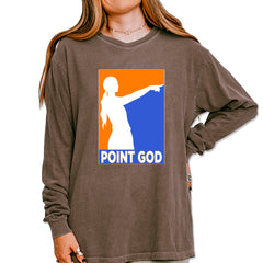 Point God Cunningham Basketball Pointing Meme  Vintage Soft Long-Sleeve T-shirt Espresso