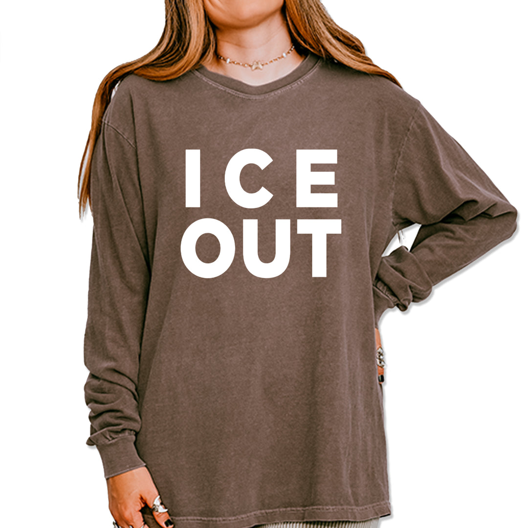 Ice Out Protest Vintage Soft Long-Sleeve T-shirt Espresso