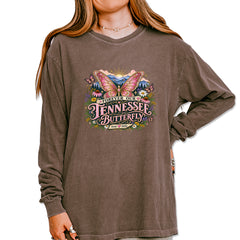 Forever Our Tennessee Butterfly Dolly Vintage Soft Long-Sleeve T-shirt Espresso