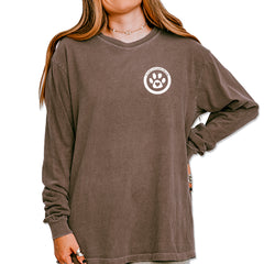 TLC To Love a Canine Dog Rescue White Vintage Soft Long-Sleeve T-shirt Espresso