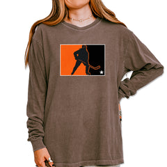 Hockey Enforcer Retro Vintage Vintage Soft Long-Sleeve T-shirt Espresso