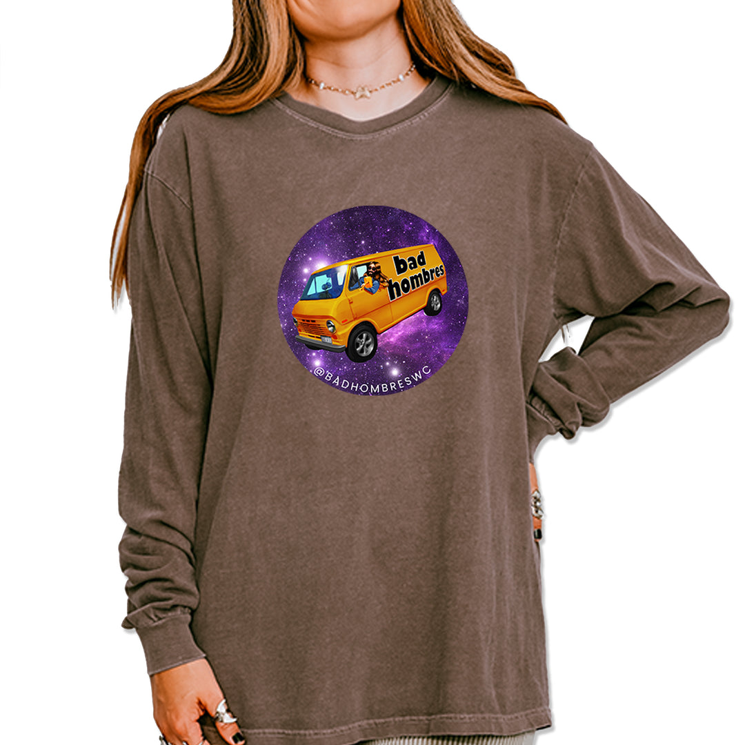 Bad Hombres Space West Chester Band Vintage Soft Long-Sleeve T-shirt Espresso