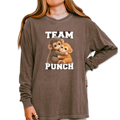 Team Punch Panchi-kun Monkey Vintage Soft Long-Sleeve T-shirt Espresso