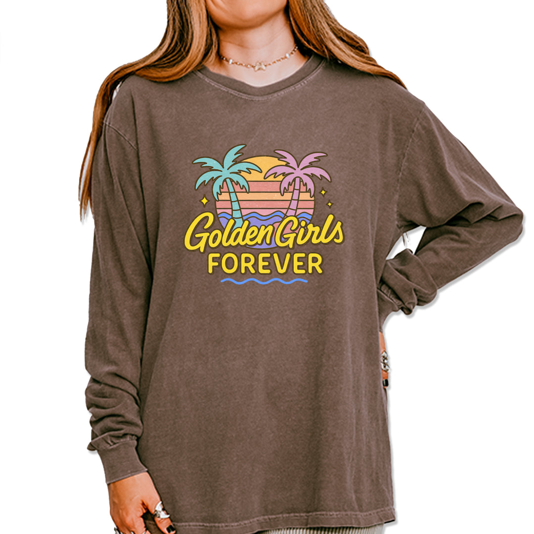 Golden Girls Forever Retro Sunset Vintage Soft Long-Sleeve T-shirt Espresso