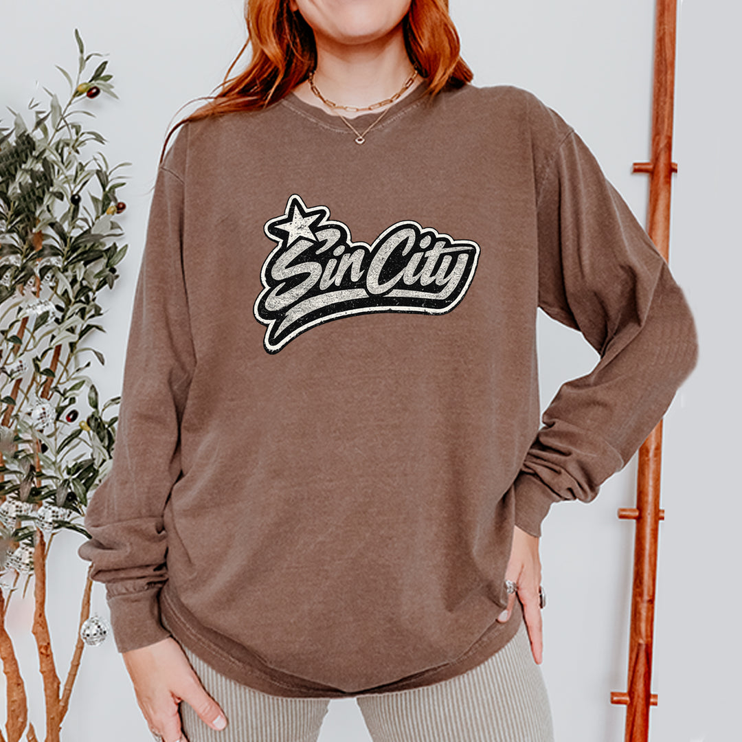 Sin City Vegas Retro Vintage Vintage Soft Long-Sleeve T-shirt 