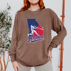 Atlanta Georgia Batter Up Vintage Soft Long-Sleeve T-shirt 