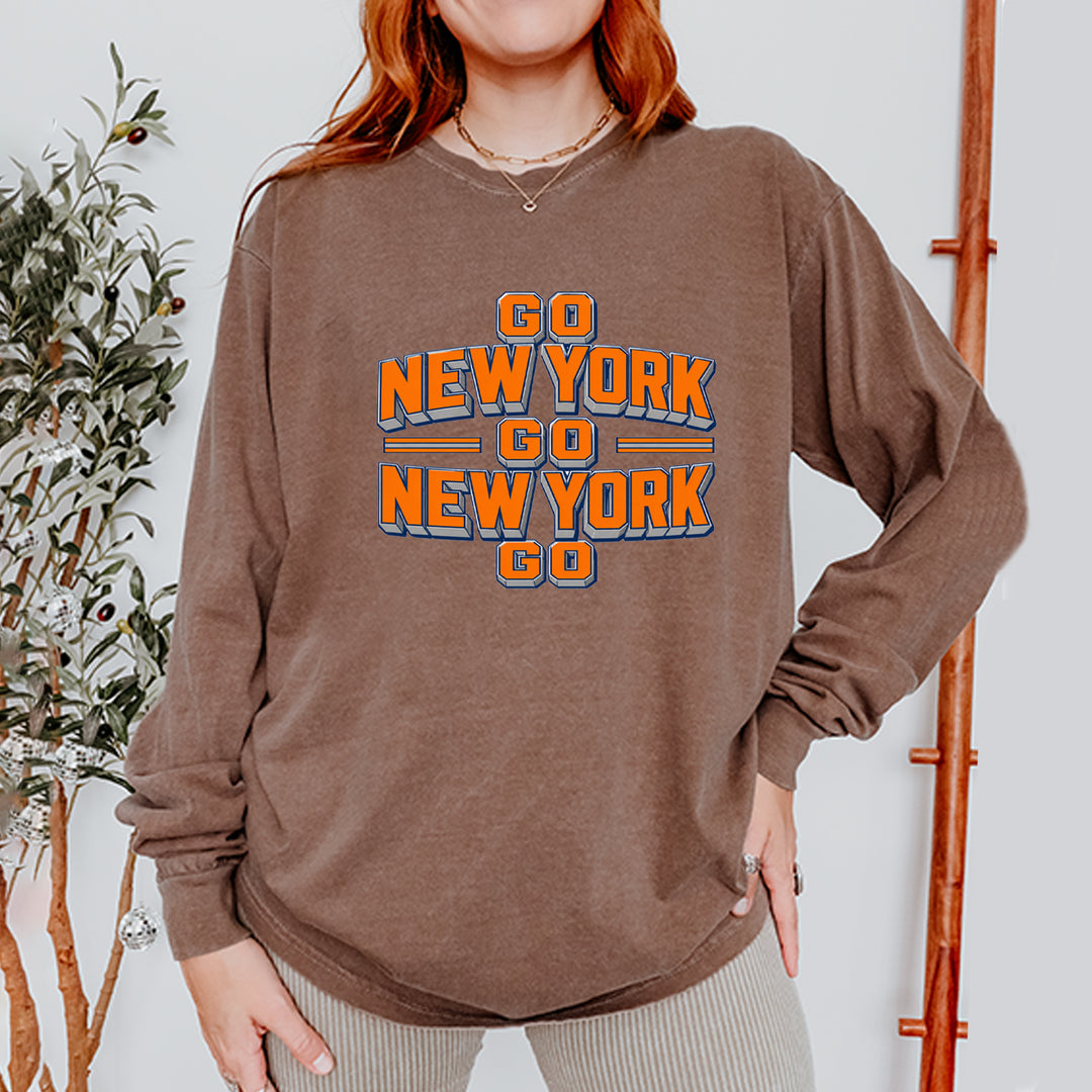 Go New York Go Basketball Vintage Soft Long-Sleeve T-shirt 