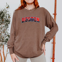 Boston City Pride Skyline Vintage Soft Long-Sleeve T-shirt 