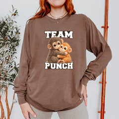 Team Punch Panchi-kun Monkey Vintage Soft Long-Sleeve T-shirt 